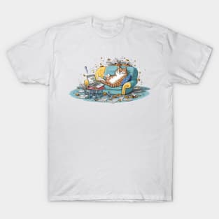 Purrcrastination - Procrastinating Cat T-Shirt